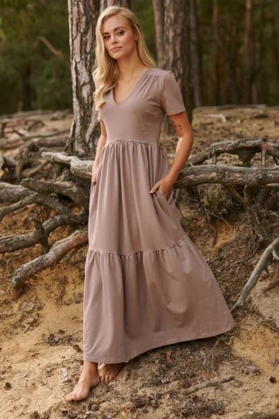 Klasické šaty M549 - mocca - Mocca