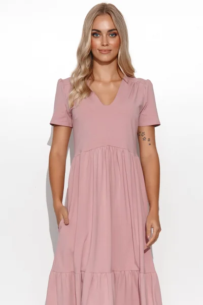 Klasické šaty M549 - starorůžové - Starorůžová