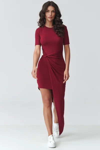 Asymetrické šaty M923 - bordó - Bordó
