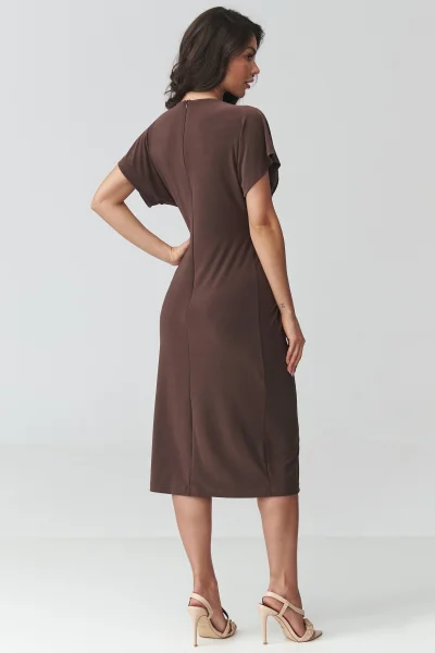 Klasické šaty M938 - tmavě hnědé - Tmavě hnědá