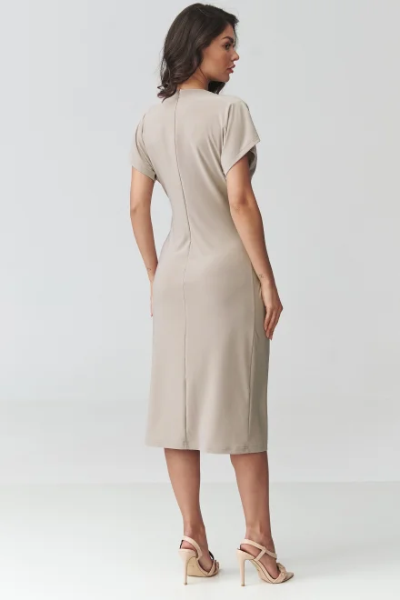 Elegantní šaty M938 - sv. béžové - Světle béžová