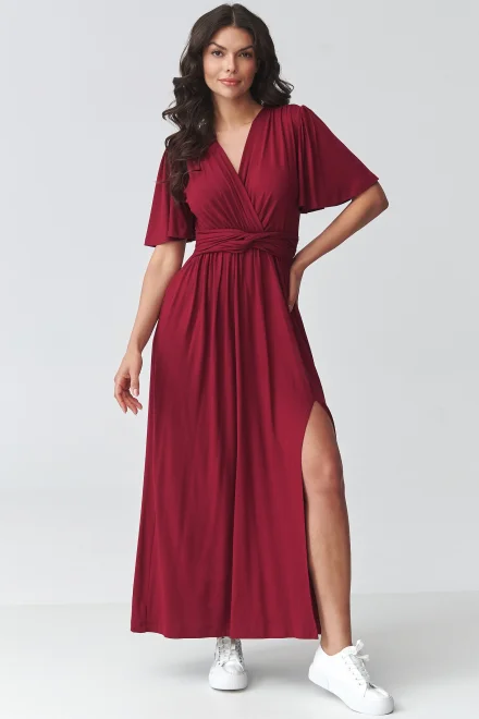 Elegantní šaty M929 - bordó - Bordó