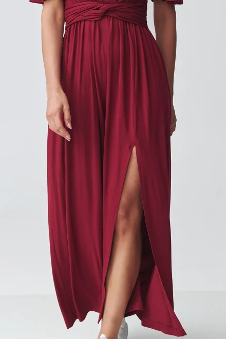 Elegantní šaty M929 - bordó - Bordó