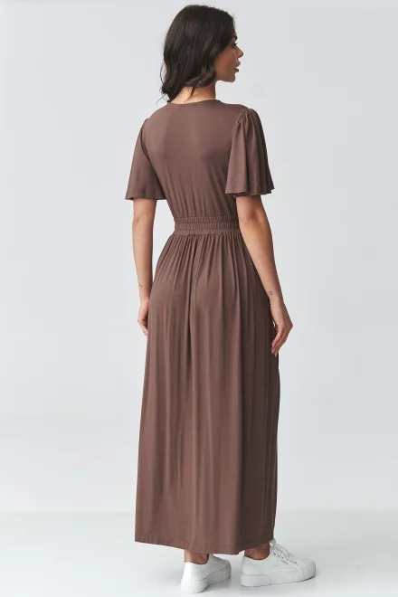 Elegantní šaty M929 - hnědé - Hnědá