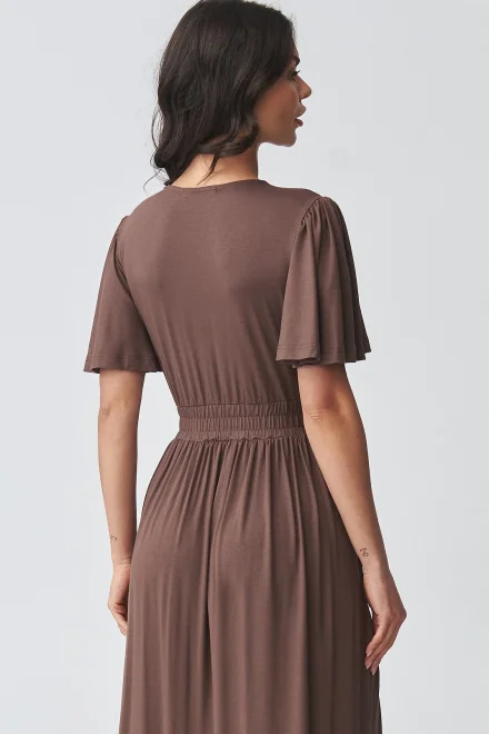 Elegantní šaty M929 - hnědé - Hnědá