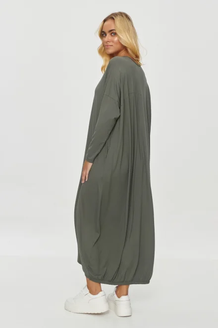 Viskózové oversize šaty M839 Khaki - Khaki