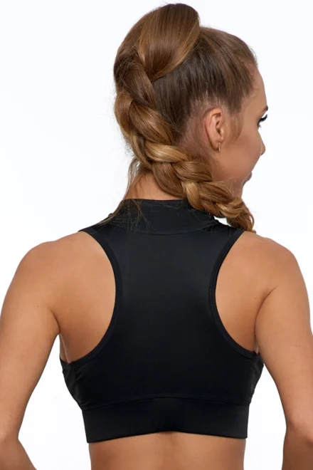 Sportovní top Fitness - na zip - Černá