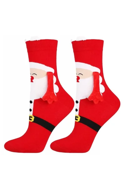 RED Pánské ponožky CSLS250-028 - santa - Červená