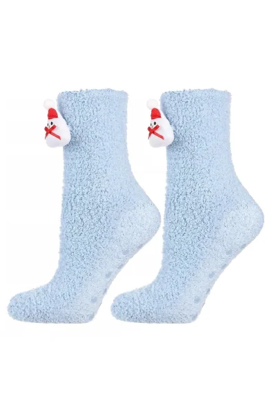 LIGBLU Vánoční ponožky CSLS250-030 - sněhulák - Světle modrá