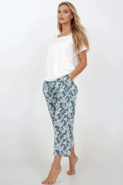 Dámské pyžamo Casual Beauty - volnější střih - Mořská zeleň