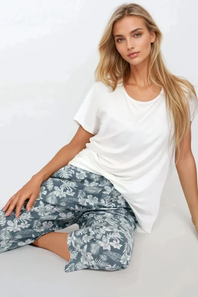 Dámské pyžamo Casual Beauty - volnější střih - Mořská zeleň