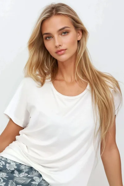 Dámské pyžamo Casual Beauty - volnější střih - Mořská zeleň