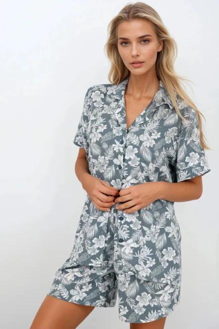 Dámské pyžamo Stylish Embrace - hypoalergenní - Mořská zeleň
