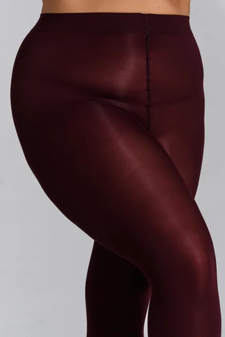 Pančuchové nohavice Elizabeth 70 DEN 3D- Plus Size - Burgundy