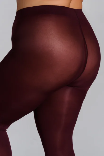 Pančuchové nohavice Elizabeth 70 DEN 3D- Plus Size - Burgundy