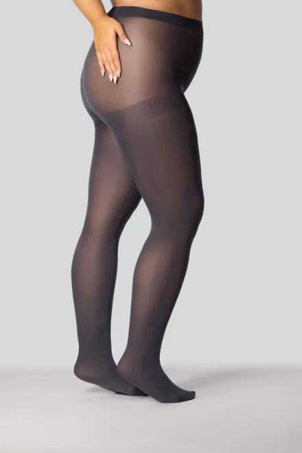 Pančuchové nohavice Elizabeth 70 DEN 3D- Plus Size - Obsidian
