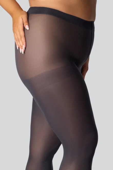 Pančuchové nohavice Elizabeth 70 DEN 3D- Plus Size - Obsidian