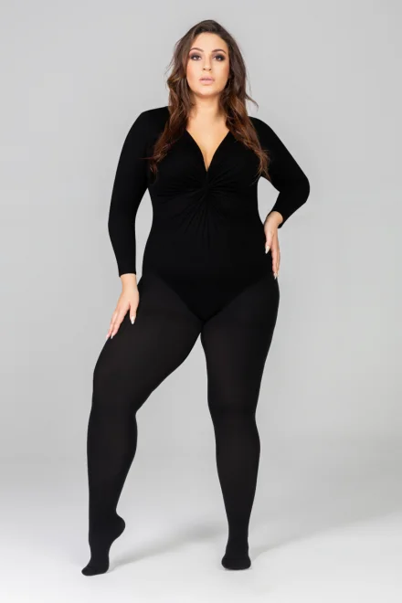 Pančuchové nohavice Elizabeth 70 DEN 3D- Plus Size - Onyx