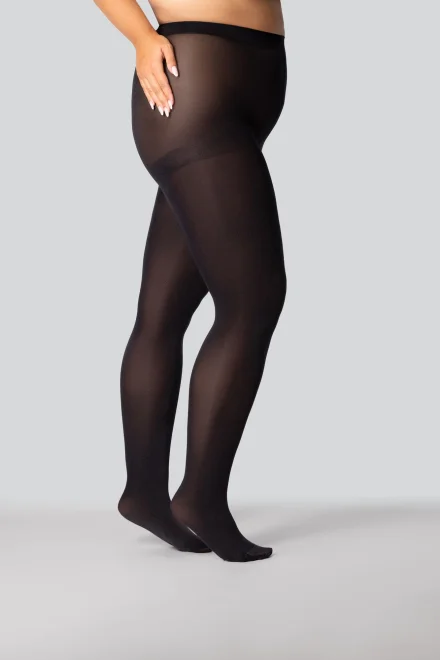 Pančuchové nohavice Elizabeth 70 DEN 3D- Plus Size - Onyx