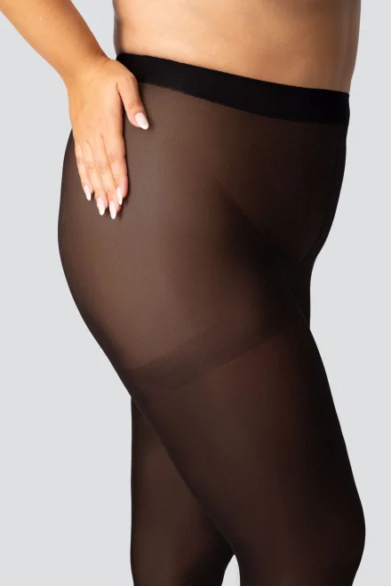 Pančuchové nohavice Elizabeth 70 DEN 3D- Plus Size - Onyx