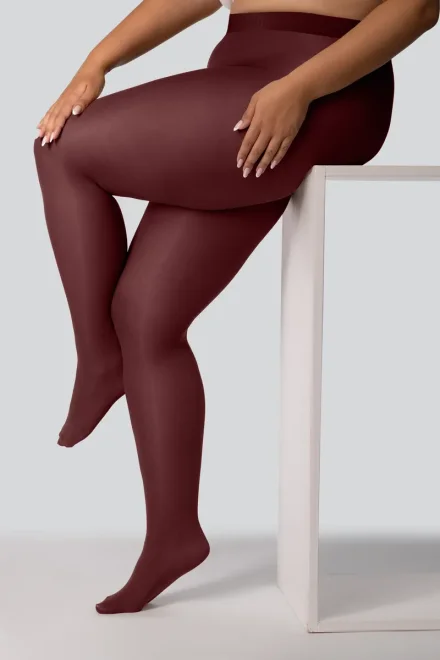 Pančuchové nohavice Elizabeth 70 DEN 3D- Plus Size - Red wine