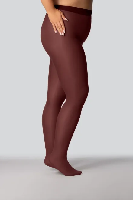 Pančuchové nohavice Elizabeth 70 DEN 3D- Plus Size - Red wine