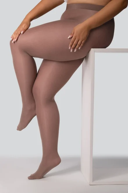 Pančuchové nohavice Elizabeth 70 DEN 3D- Plus Size - Terra