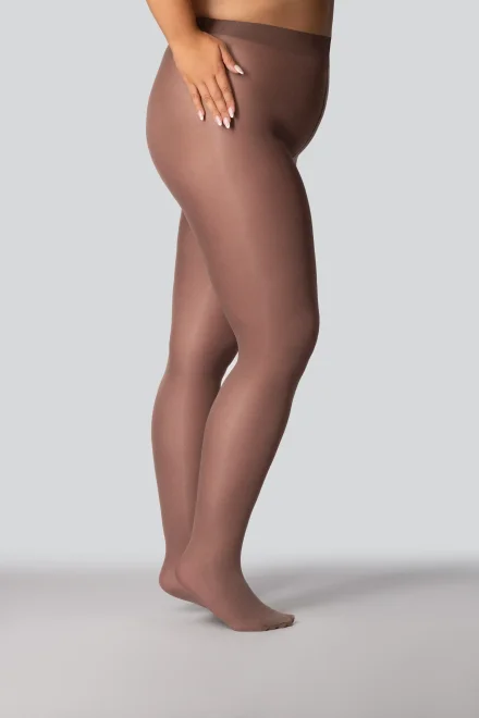 Pančuchové nohavice Elizabeth 70 DEN 3D- Plus Size - Terra
