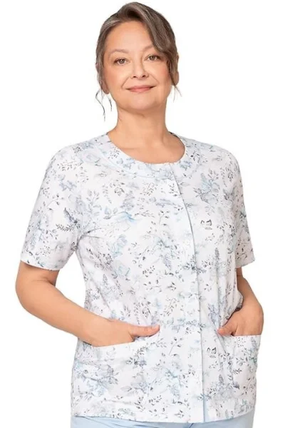 Seniorské dámské pyžamo Marie 200 - bavlna - Světle modrá
