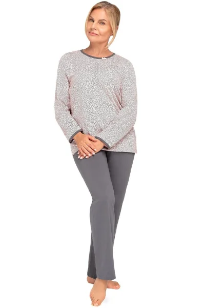 DARGRA Dámské pyžamo Aneta III - bavlna - Tmavě šedá