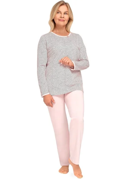 LIGPIN Dámské pyžamo Aneta III - bavlna - Světle růžová