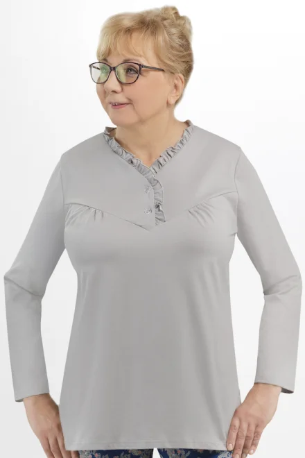 Dámské pyžamo Valerie II 216 - dlouhý rukáv - Šedá