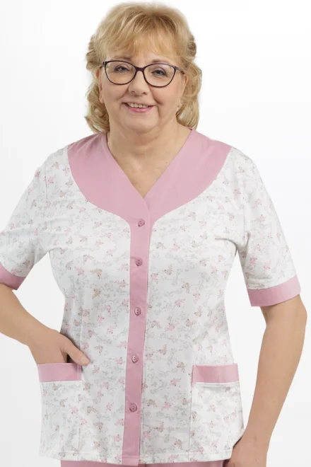 Dámské pyžamo Honorata 211 - bavlna - Bílo-růžová