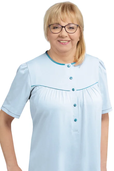 Noční košile Roza I 221 - dlouhá - Světle modrá