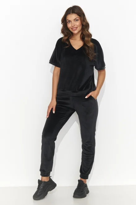 Dámská souprava NU471 černá - velur - Černá