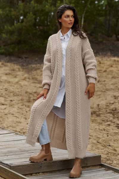 LIGBEI Kardigan NU_S91 světle béžový - Světle béžová