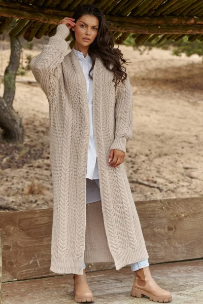 LIGBEI Kardigan NU_S91 světle béžový - Světle béžová