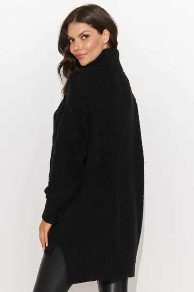 BLA Dámský svetr NU_S96 s rolákem černý - Černá