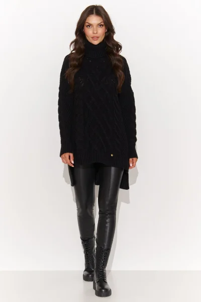 BLA Dámský svetr NU_S96 s rolákem černý - Černá