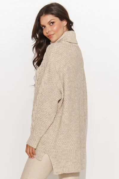 LIGBEI Dámský svetr NU_S96 s rolákem světle béžový - Světle béžová