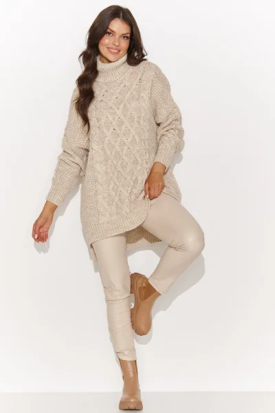 LIGBEI Dámský svetr NU_S96 s rolákem světle béžový - Světle béžová