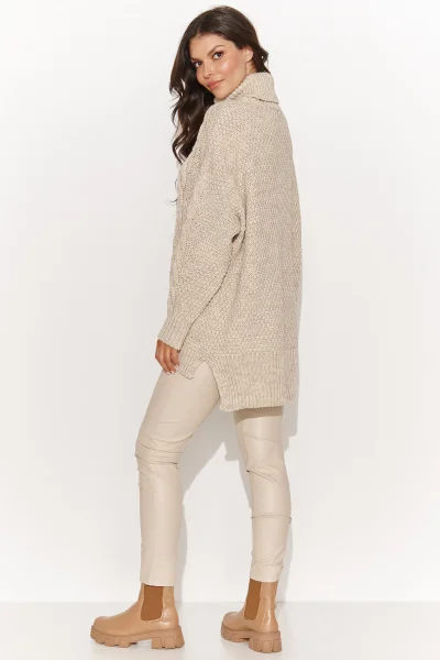 LIGBEI Dámský svetr NU_S96 s rolákem světle béžový - Světle béžová