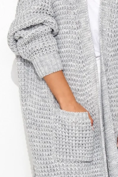 Kardigan NU_S99 světle šedý - Světle šedá