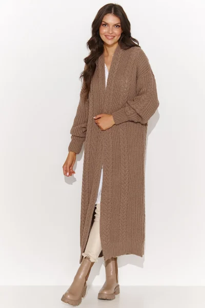 Dlouhý kardigan S175 - cappuccino - Cappucino