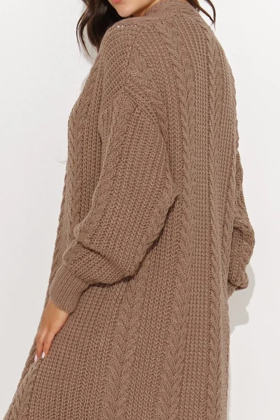 Dlouhý kardigan S175 - cappuccino - Cappucino