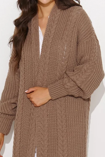 Dlouhý kardigan S175 - cappuccino - Cappucino