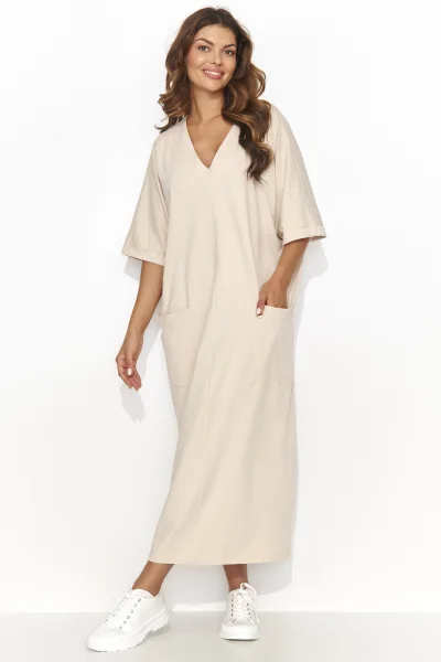 Volnočasové šaty NU473 - sv. béžové - Světle béžová