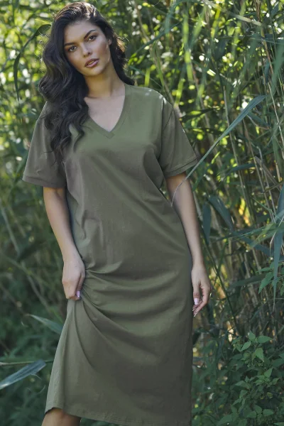 Volnočasové šaty NU467 - khaki - Khaki