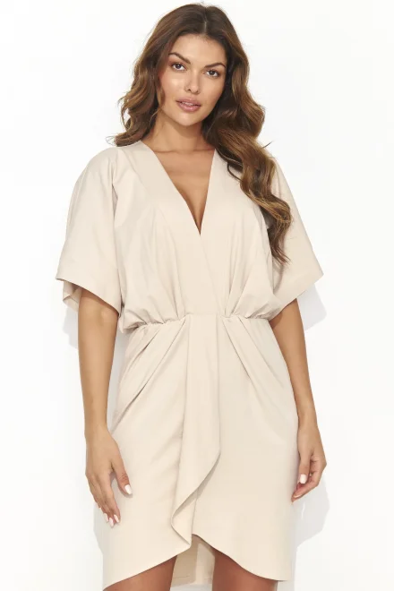 Krátké kimono šaty NU469 - sv. béžové - Světle béžová