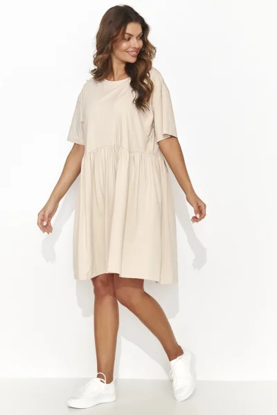 Bavlněné šaty NU470 - sv. béžové - Světle béžová